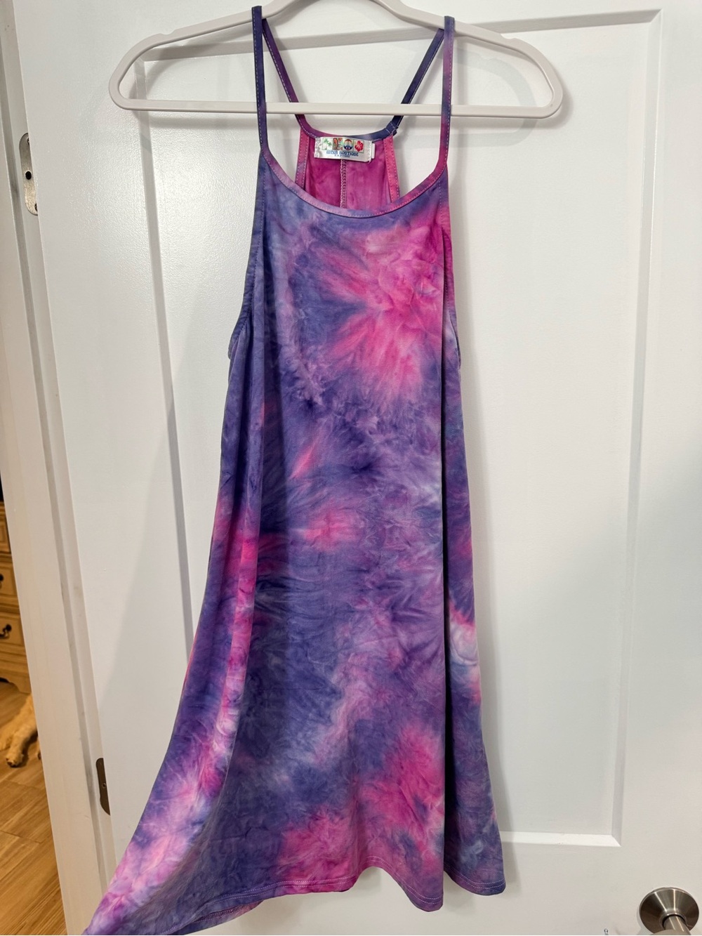India Boutique Tie-Dye Sun Dress One Size- Purple & Pink